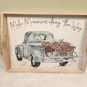 Rustic Truck Wall Art with Floral Design